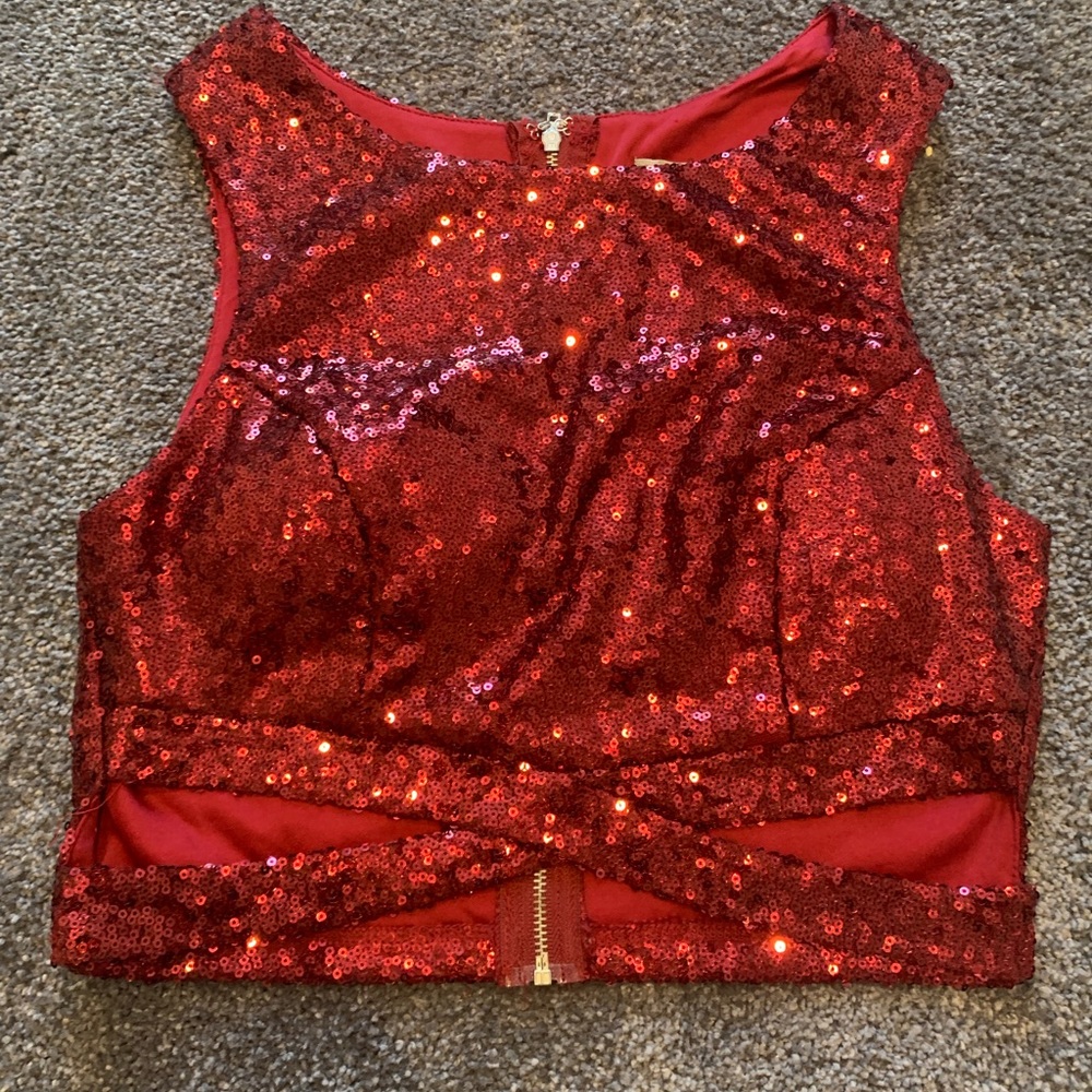 Charlotte Russe red sequin top